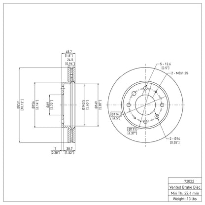 DFC 88-07 Dodge Colt Front Brake Rotor