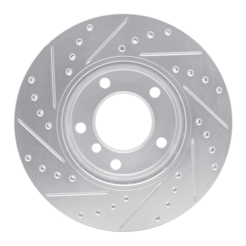 R1 Concepts R1 91-06 BMW 318TI Front Right Drilled & Slotted Silver Brake Rotor