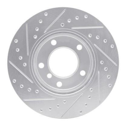 R1 Concepts R1 91-06 BMW 318TI Front Right Drilled & Slotted Silver Brake Rotor