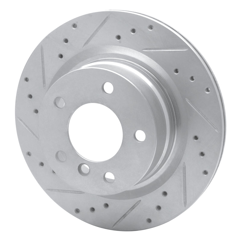 R1 Concepts R1 08-13 BMW 128I Rear Left Drilled & Slotted Silver Brake Rotor