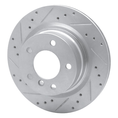 R1 Concepts R1 08-13 BMW 128I Rear Left Drilled & Slotted Silver Brake Rotor