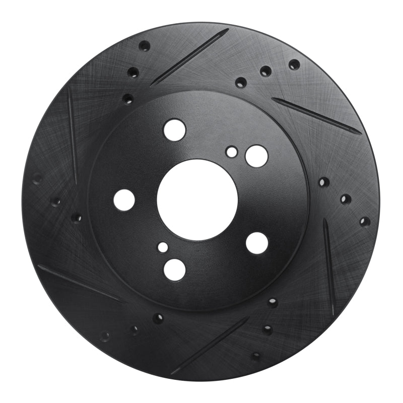R1 Concepts R1 16-22 Toyota Prius Front Left Drilled & Slotted Black Brake Rotor