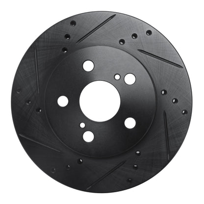 R1 Concepts R1 16-22 Toyota Prius Front Left Drilled & Slotted Black Brake Rotor