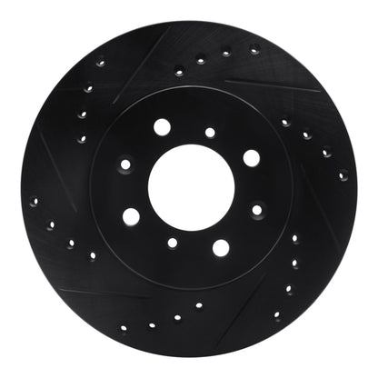 R1 Concepts R1 88-91 Honda Prelude Front Left Drilled & Slotted Black Brake Rotor