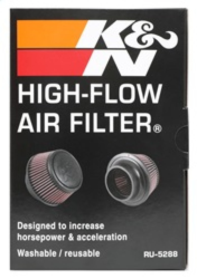 K&N Engineering K&N Universal Round Clamp-On Air Filter 3in Flange ID x 6in Base OD x 4.625in Top OD x 3in Height