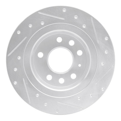 R1 Concepts R1 03-11 Cadillac BLS (Mexico) Rear Left Drilled & Slotted Silver Brake Rotor