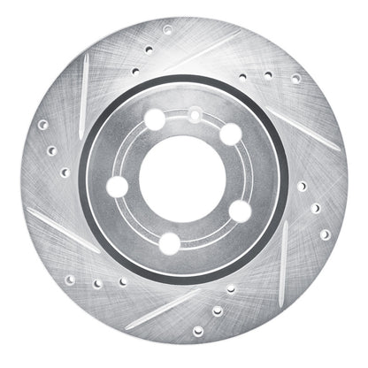 R1 Concepts R1 00-06 Audi TT Quattro Rear Left Drilled & Slotted Silver Brake Rotor