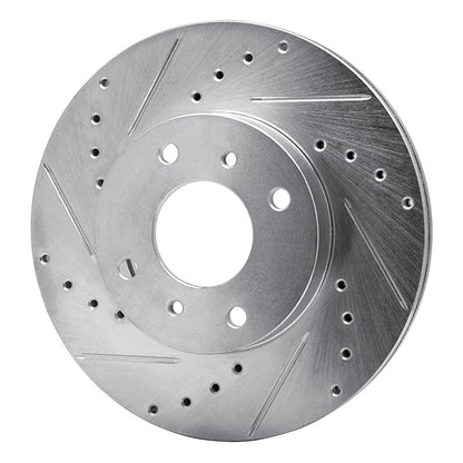R1 Concepts R1 93-06 Infiniti G20 Front Left Drilled & Slotted Silver Brake Rotor