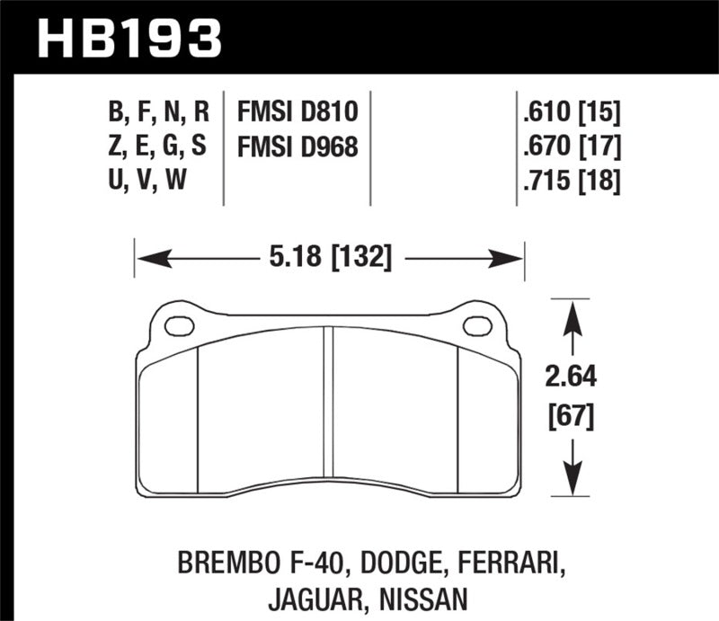 Hawk Performance Hawk Rotora FC4 DTC-60 Race Brake Pads