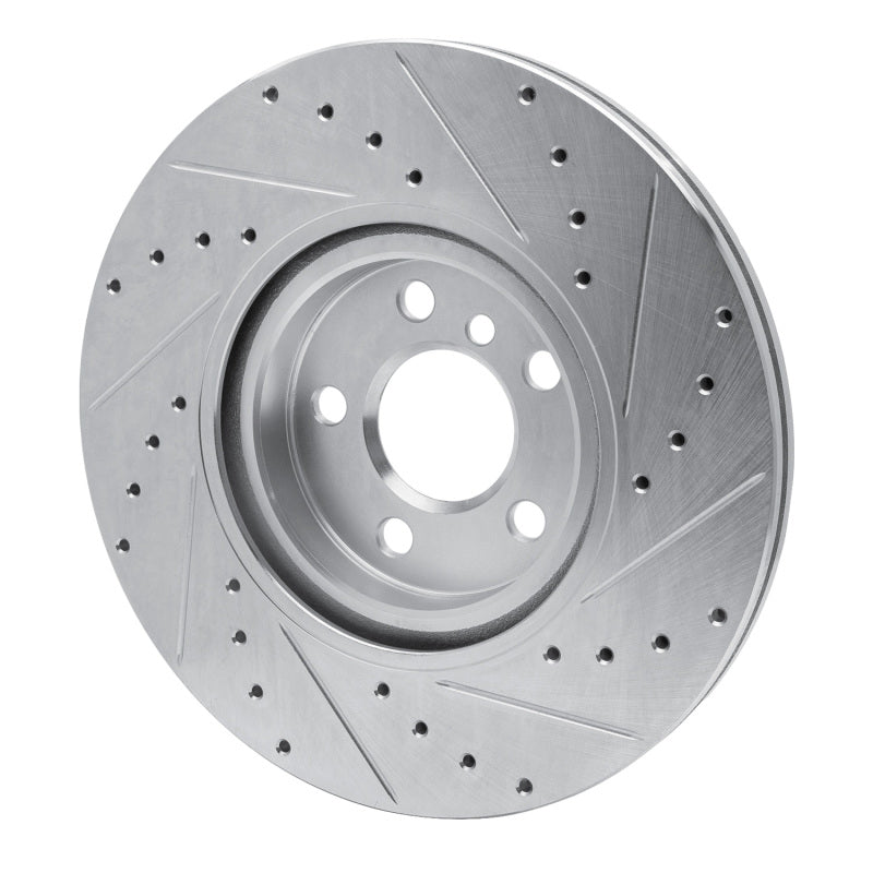 R1 Concepts R1 15-25 BMW 228I Gran Coupe Front Left Drilled & Slotted Silver Brake Rotor