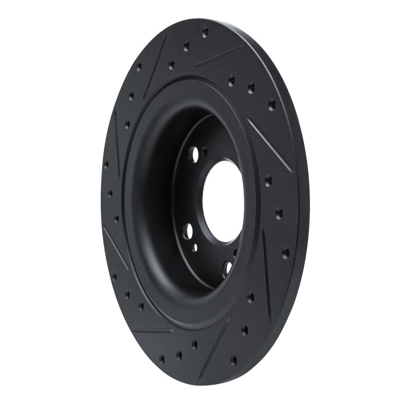 R1 Concepts R1 17-25 Acura Integra Rear Right Drilled & Slotted Black Brake Rotor
