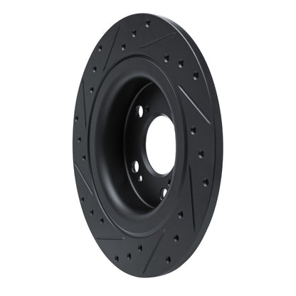 R1 Concepts R1 17-25 Acura Integra Rear Right Drilled & Slotted Black Brake Rotor
