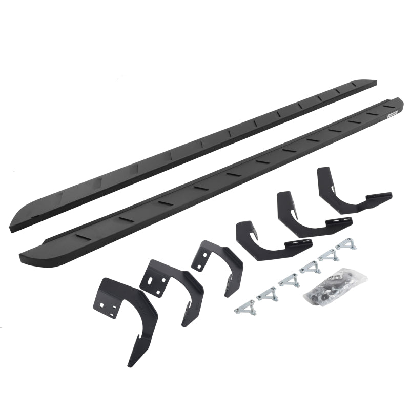 Go Rhino 19-22 Ram 1500 CC 4DR (Not Classic) RB10 Slim Running Boards Kit (w/Brackets) - Tex. Blk