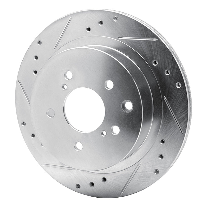 R1 Concepts R1 89-96 Nissan 300ZX Turbo Rear Left Drilled & Slotted Silver Brake Rotor