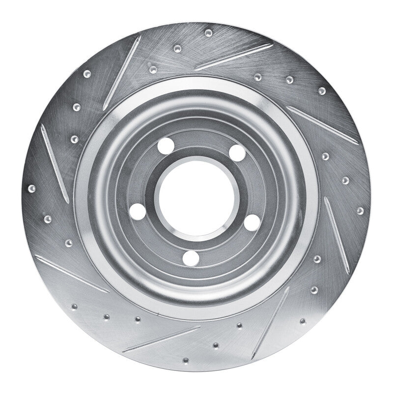 R1 Concepts R1 20-25 Ford Mustang Rear Right Drilled & Slotted Silver Brake Rotor