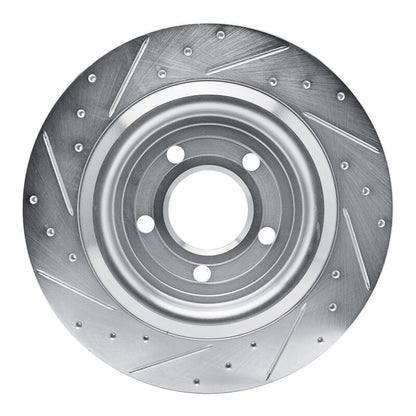 R1 Concepts R1 20-25 Ford Mustang Rear Right Drilled & Slotted Silver Brake Rotor