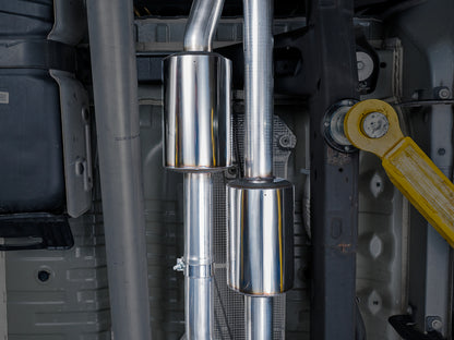 AWE Tuning 4th Gen GM 1500 6.2L 0FG Cat-Back Split Rear Exit (w/ Bumper Cutouts) - Quad Chrome Tips