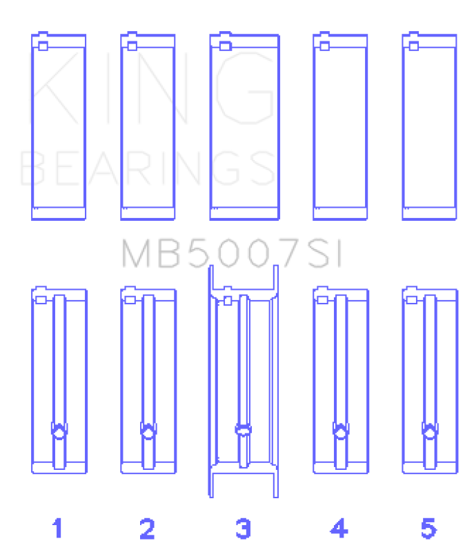 King Engine Bearings G.M.C. Saturn (Size +0.50mm) Main Bearing Set