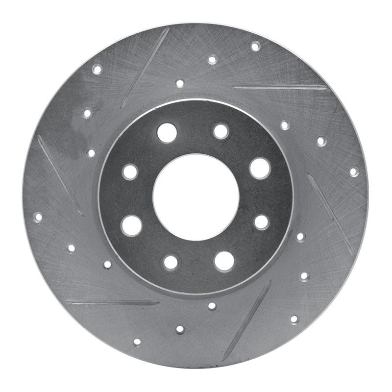 R1 Concepts R1 13-19 Fiat 500E Rear Left Drilled & Slotted Silver Brake Rotor