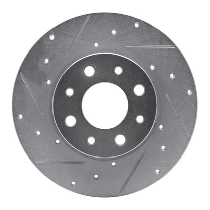 R1 Concepts R1 13-19 Fiat 500E Rear Left Drilled & Slotted Silver Brake Rotor
