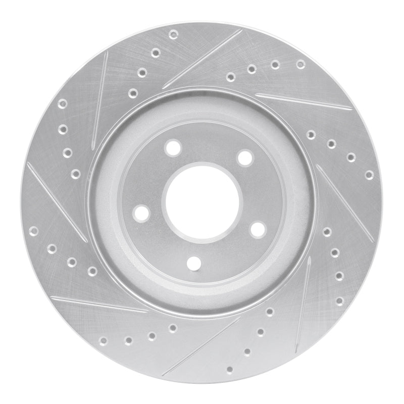 R1 Concepts R1 14-19 Nissan Rogue Front Right Drilled & Slotted Silver Brake Rotor