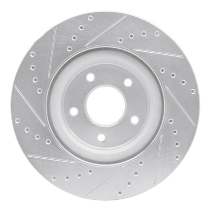 R1 Concepts R1 14-19 Nissan Rogue Front Right Drilled & Slotted Silver Brake Rotor