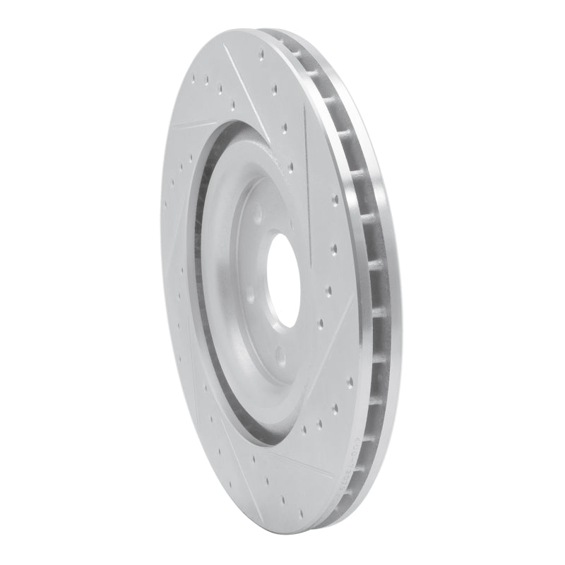 R1 Concepts R1 17-25 Audi e-Tron S Rear Left Drilled & Slotted Silver Brake Rotor