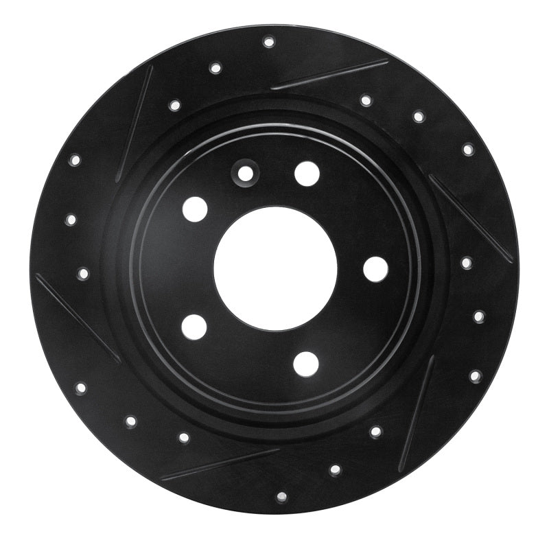 R1 Concepts R1 11-19 Buick Verano Rear Left Drilled & Slotted Black Brake Rotor