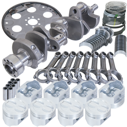 Eagle Chevy 350 1Pc 3.480in Crank 5.700in I-Beam Rods 4.000in Pistons 153 Tooth FP Balanced Assembly