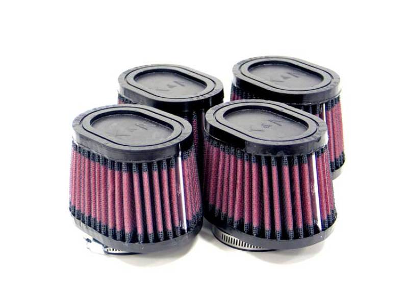 K&N Engineering K&N Universal Rubber Filter 2.125in Flange ID/3in x 4in Tapered Oval/2.75in Height (4 Filters)