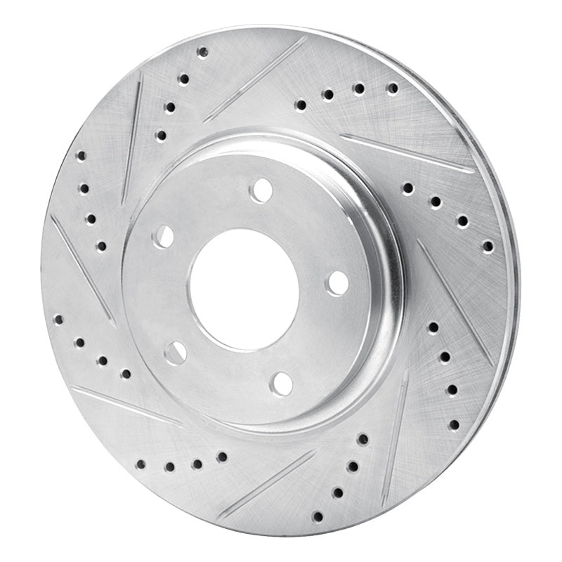 R1 Concepts R1 02-06 Infiniti I35 Front Left Drilled & Slotted Silver Brake Rotor