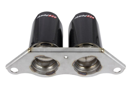 aFe Power Mach Force Xp 4in 304 SS Bolt-On Exhaust Tips Carbon Fiber 14-19 Porsche 911 GT3 3.8L/4.0L