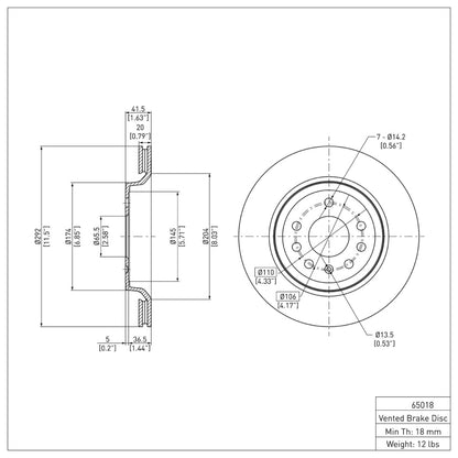 DFC 03-11 Cadillac BLS (Mexico) Rear Brake Rotor
