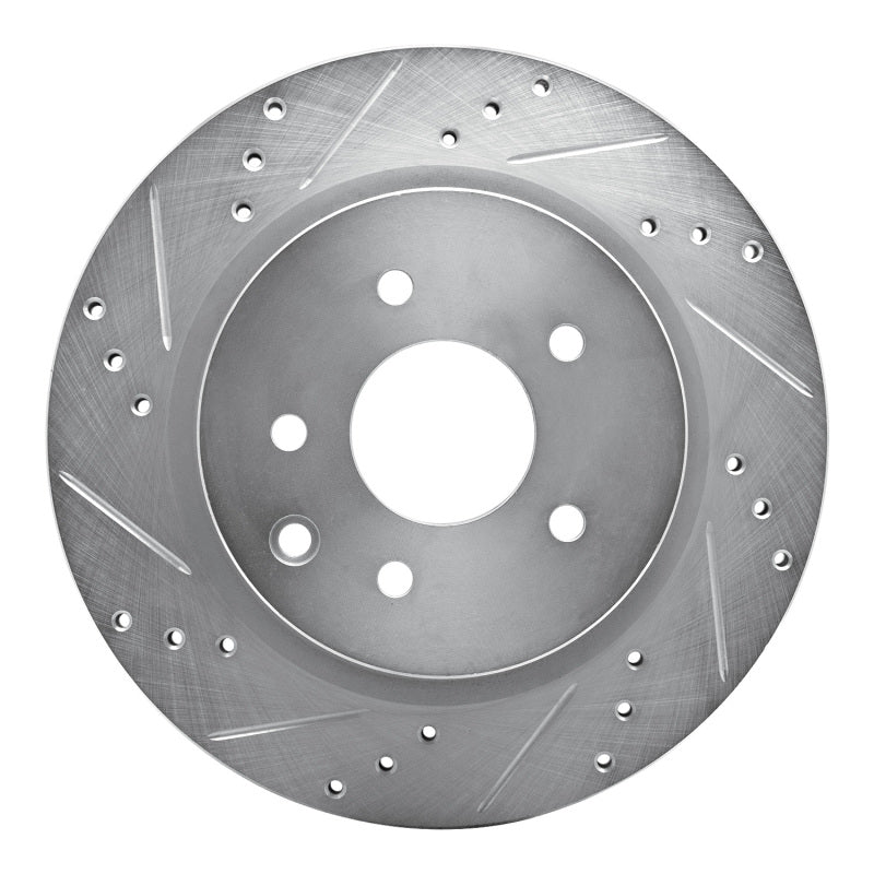 R1 Concepts R1 09-20 Nissan 370Z Rear Left Drilled & Slotted Silver Brake Rotor
