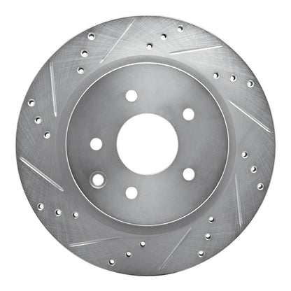 R1 Concepts R1 09-20 Nissan 370Z Rear Left Drilled & Slotted Silver Brake Rotor