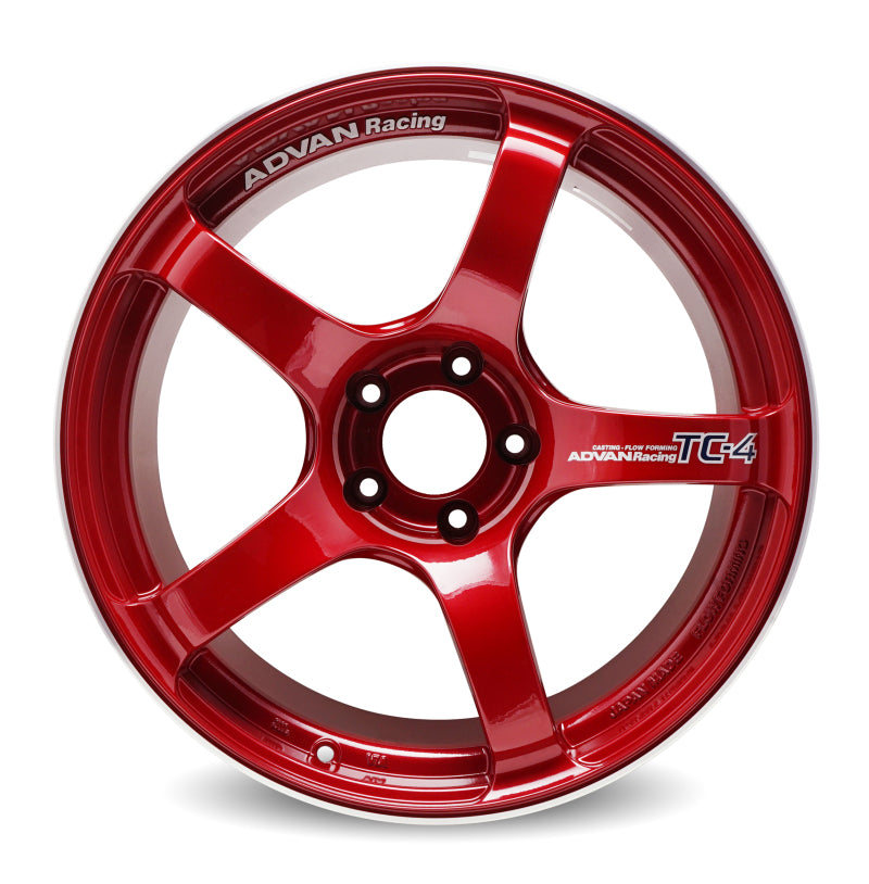 Advan TC4 18x8.5 +38 5x114.3 Racing Candy Red and Ring Wheel