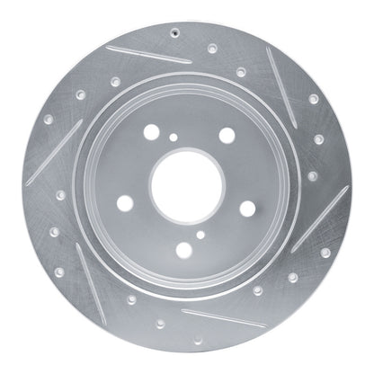 R1 Concepts R1 15-25 Lexus ES350 Rear Left Drilled & Slotted Silver Brake Rotor