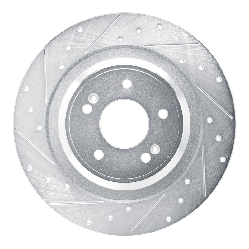 R1 Concepts R1 22-25 Hyundai SANTA FE Rear Left Drilled & Slotted Silver Brake Rotor