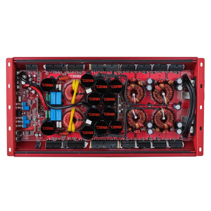 DS18 1-Channel Amp 15000 Burst/0.5ohm 8000/1ohm 4800/2ohm 2500/4ohm Watts RMS w/ Voltmeter Red