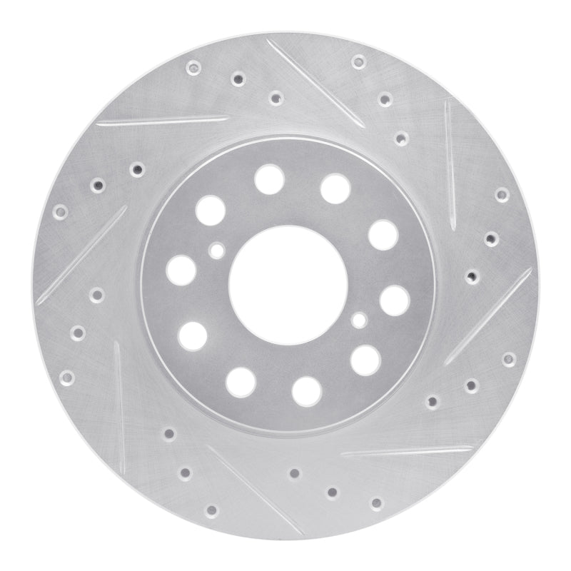R1 Concepts R1 92-95 Toyota MR2 Rear Right Drilled & Slotted Silver Brake Rotor