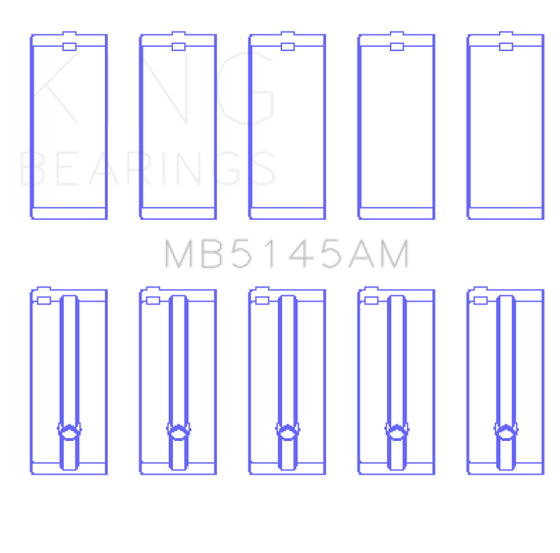 King Engine Bearings Toyota 2.4D L 2L (Size +0.50mm) Main Bearing Set