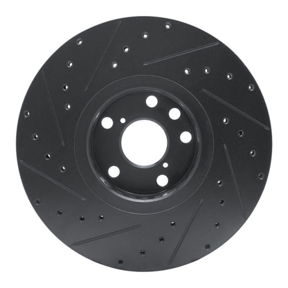 R1 Concepts R1 06-20 Lexus IS350 Right Front Drilled & Slotted Black Brake Rotor