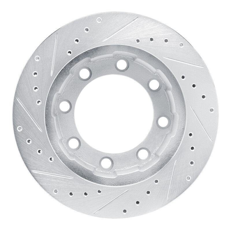 R1 Concepts R1 77-79 Ford F-350 4WD (Excl Super Duty) Front Right Drilled & Slotted Silver Brake Rotor