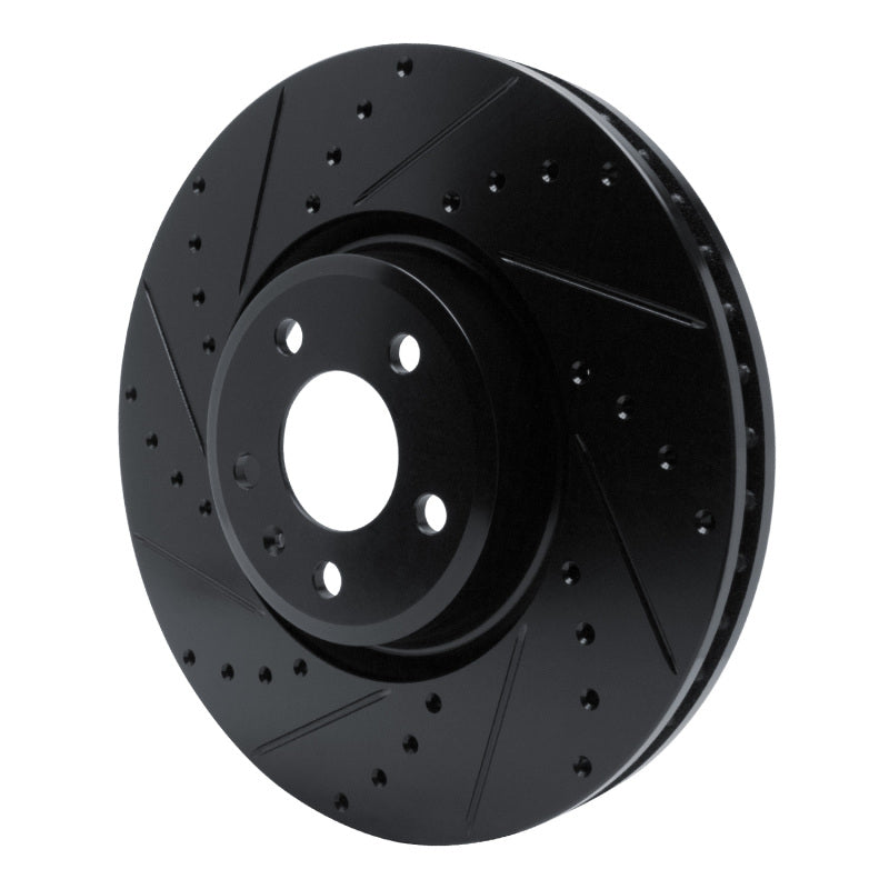 R1 Concepts R1 2018-2025 Audi S5 Sportback Front Left Drilled & Slotted Black Brake Rotor