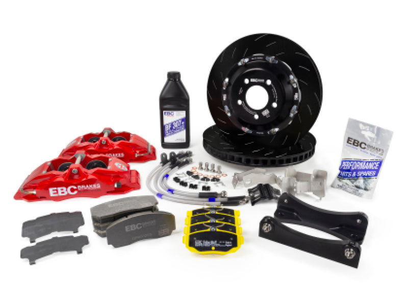 EBC Racing 01-07 Acura RSX Type S 2.0L Red Apollo-4 Calipers 330mm Rotors Front Big Brake Kit