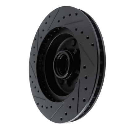 R1 Concepts R1 90-90 Cadillac BROUGHAM Front Right Drilled & Slotted Black Brake Rotor