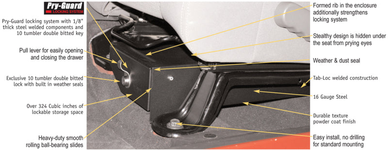 Tuffy Products Tuffy Jeep Wrangler Underseat Drawer Driver W/ Keyed Lock