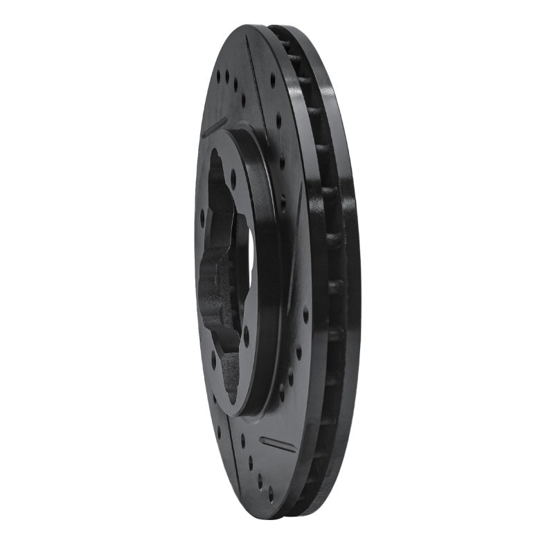 R1 Concepts R1 90-97 Acura CL Front Right Drilled & Slotted Black Brake Rotor
