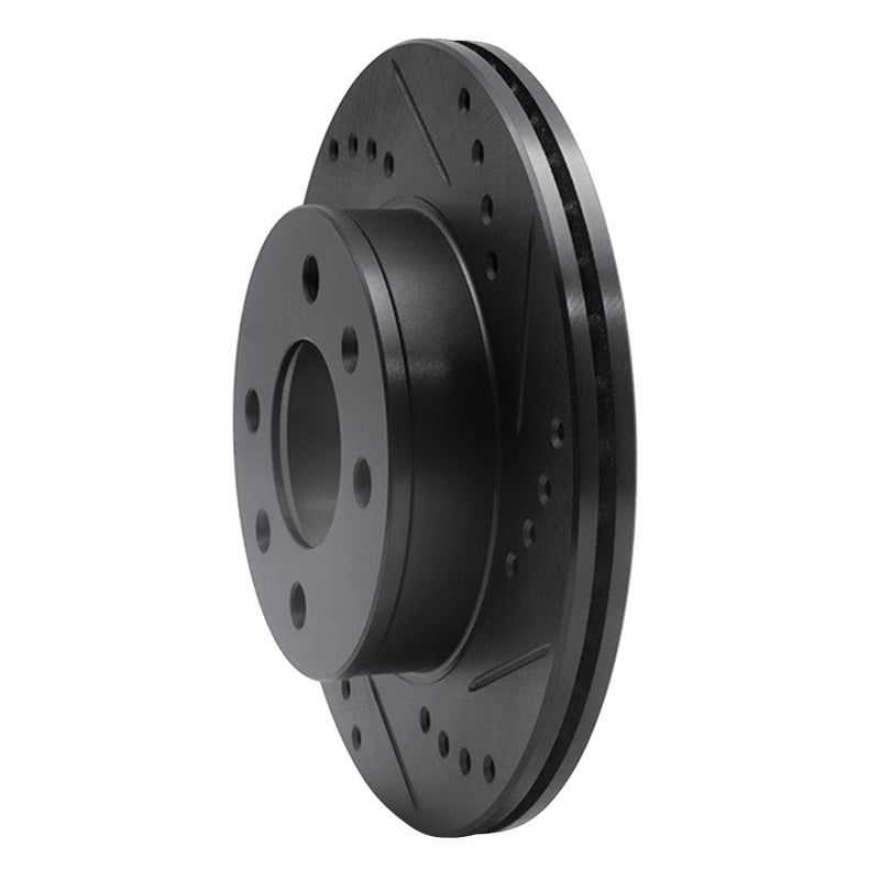 R1 Concepts R1 03-06 Dodge Verna (Mexico) Front Right Drilled & Slotted Black Brake Rotor