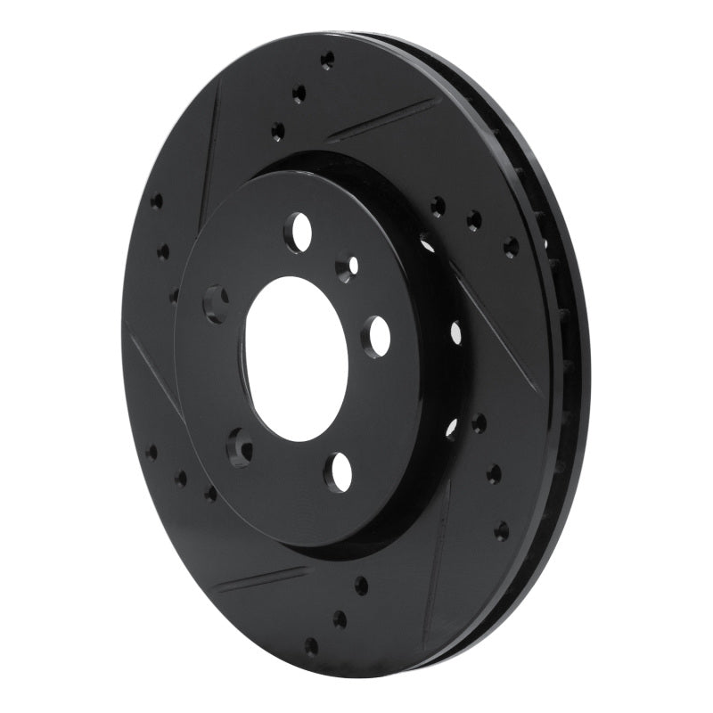 R1 Concepts R1 00-06 Audi TT Quattro Rear Left Drilled & Slotted Black Brake Rotor